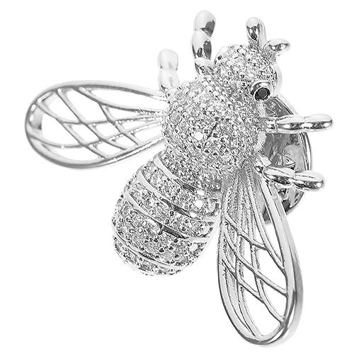 IMIKEYA Bienen Brosche Pin mit Zirkonia Vintage Lappel Pin für als oder Dekoration für Kleidung und Rucksack Silberfarbene Retro Brosche für Besondere Anlässe IMIKEYA Bienen Brosche Pin mit Zirkonia Vintage Lappel Pin für als oder Dekoration für Kleidung und Rucksack Silberfarbene Retro Brosche für Besondere Anlässe von IMIKEYA