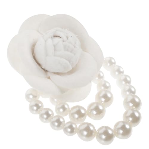 IMIKEYA Blumen Brosche mit Perlen Stoff Anstecknadel für Damen Kamelien Brosche Vielseitiger Schmuck für Kleidung Anzug Hut und Schal Langlebiges Accessoire Geschenkidee von IMIKEYA