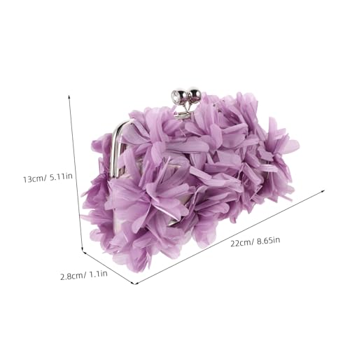 IMIKEYA Glitzernde Clutch Mit Blumenmuster Für Damen Abendtasche Mit Abnehmbarer Kette Stilvolle Kiss-lock-handtasche Für Hochzeiten Partys Abschlussbälle Formelle Veranstaltungen von IMIKEYA