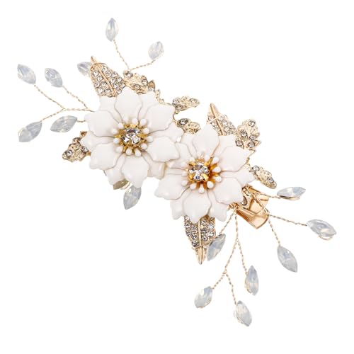 IMIKEYA Blumen Haarspange Mit Strasssteinen Für Hochzeit Legierung Konstruktion Einfache Anwendung Stilvolles Haar Zubehör Für Braut Und Brautjungfern von IMIKEYA