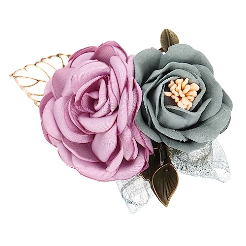 IMIKEYA Blumenbrosche und Haarklammer für Hochzeiten Brautjungfern Partys Strapazierfähigem Satin und Kreatives Design für Besondere Anlässe von IMIKEYA