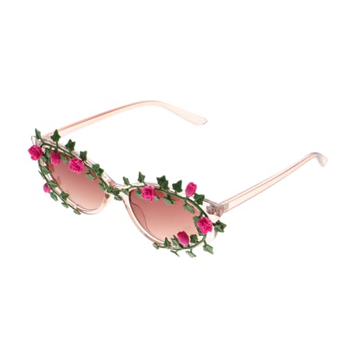 IMIKEYA Blumenförmige Sonnenbrille Damen Uv-schutz Leichtes Kunststoffgestell Vintage Partybrille Frühling Mode für Frauen Mädchen von IMIKEYA