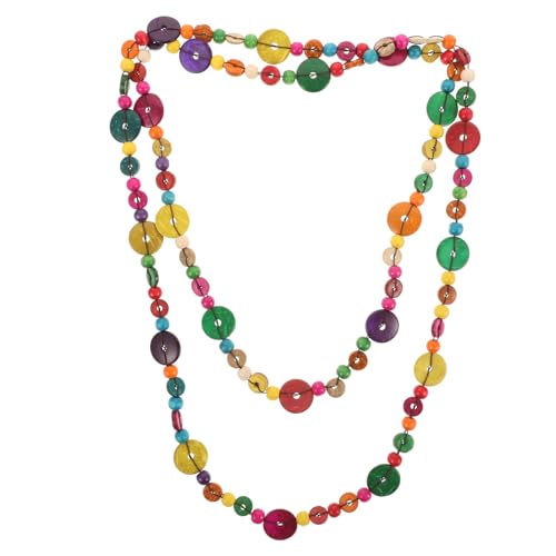 IMIKEYA Bunte Halskette Aus Kokosnuss-schalen Handgefertigte Mehrlagige Damen-kette Boho Schmuck Für Besondere Anlässe Und Alltag Geschenk Für Frauen Und Mädchen von IMIKEYA