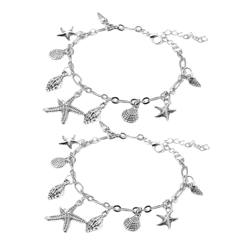IMIKEYA Boho Fußkettchen Muscheln Verstellbares Strand Armband mit Charms für Frauen und Mädchen Teiliges für Sommer und Strand von IMIKEYA