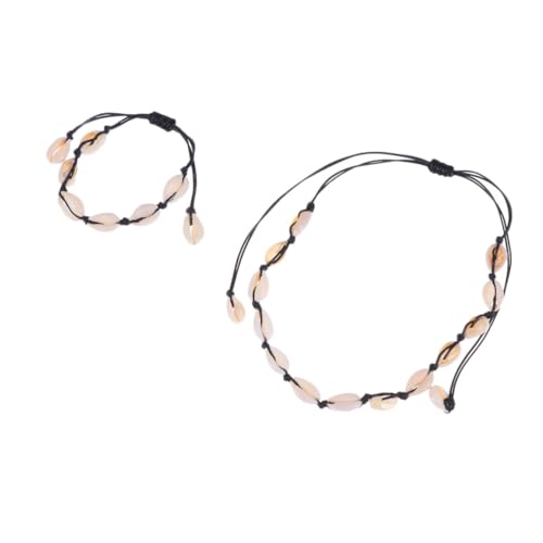 IMIKEYA Boho Shell Armband und Halskette Set Damen Schwarz Natürlich Handgefertigt Beach Schmuck Elegant und Attraktiv Modisch für Alltag und Geschenk IMIKEYA Boho Shell Armband und Halskette Set Damen Schwarz Natürlich Handgefertigt Beach Schmuck Elegant und Attraktiv Modisch für Alltag und Geschenk von IMIKEYA