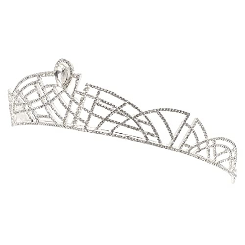 IMIKEYA Braut Tiara Wassersteinkrone mit Funkelnden Strasssteinen Eleganter Damen Kopfschmuck für Hochzeit Party Geburtstagsfeier Langlebig Verarbeitet Silberfarbener Haarschmuck von IMIKEYA
