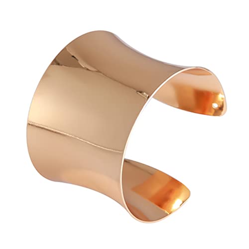 IMIKEYA Breiter Punk Manschettenarmreif Verstellbares Offenes Armband mit Rillen Minimalistischer Handgelenkschmuck für Damen und Herren Perfekter Stilvoller Begleiter von IMIKEYA