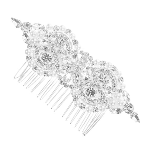 IMIKEYA Bridal Hair Comb mit Perlen und Handgefertigten Strasssteinen Luxuriöser Haarschmuck für Hochzeit und Party Stabiler Brautschmuck für Damen Silbernes Design Elegantes Accessoire von IMIKEYA