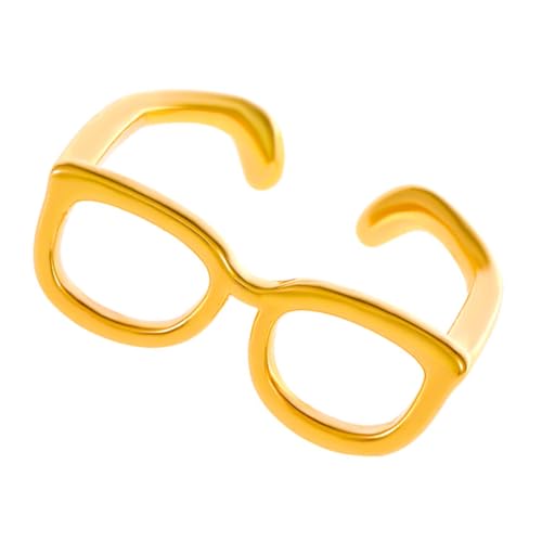 IMIKEYA Offener Ring in Brillenform Verstellbar Für Damen Elegant Verarbeitet Für Bequemen Sitz Geeignet Für Club Halloween Und Weitere von IMIKEYA