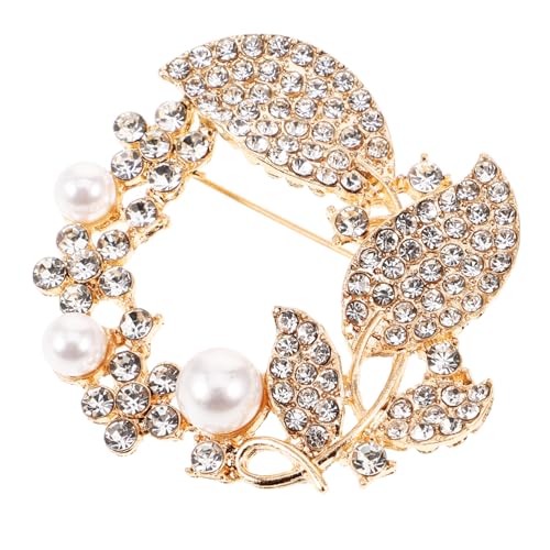 IMIKEYA Brosche Damen mit Funkelndem Strass Ahornblatt Design Vielseitige Anstecknadel für Kleidung Pullover Anzüge und Taschen Langlebiges Schmuckaccessoire für Eleganten Look von IMIKEYA