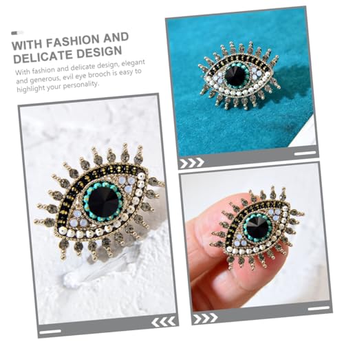 IMIKEYA Brosche Evil Eye Lapel Pin mit Strass Anstecknadel für Damen Kleidung Leichter Metall Schmuck Rostfrei und Langlebig für Schal Stola und Alltag von IMIKEYA