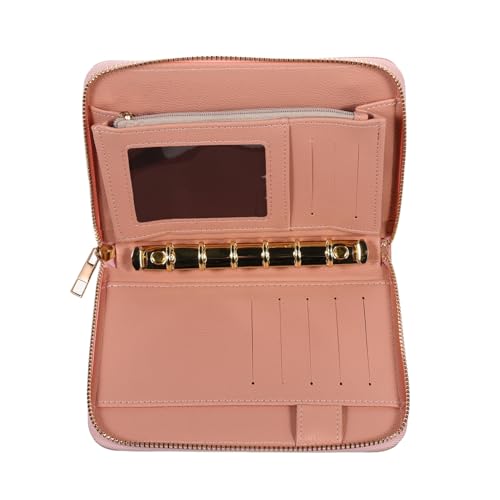 IMIKEYA Budget Organizer Tasche PU mit Reißverschluss Handgriff Großes Fassungsvermögen Modisch und Langlebig Geld Umschlag System für Frauen zur Budgetplanung und Geldverwaltung von IMIKEYA
