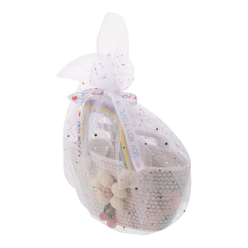 IMIKEYA Bunte Baumwollseil Handtasche Geflochtene Tasche Damen Strand Urlaub Alltag Praktisch Modisch Leicht Boho Stil von IMIKEYA