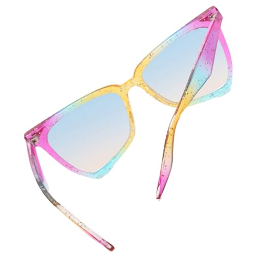 IMIKEYA Bunte Cat-eye Sonnenbrille Damen Uv-schutz Partybrille Modisch Unregelmäßig Regenbogenfarbene Lustige Festival Sonnenbrille für Frauen Trendige Große Rahmen von IMIKEYA