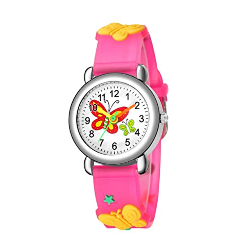 IMIKEYA Bunte Kinderquarzuhr mit Schmetterlingsmuster Robuste Armbanduhr für Mädchen und Jungen Geeignet für Schule und Freizeit Verstellbares Armband Leicht und zu Tragen von IMIKEYA