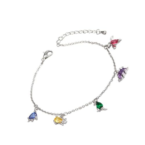 IMIKEYA Bunte Kleine Dinosaurier Halskette Gold Funkelnder Anhänger Schlüsselbeinkette Modischer Tier schmuck für Damen Alltag Party von IMIKEYA