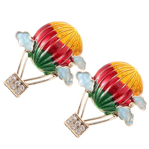 IMIKEYA Bunte Wolken Ohrstecker mit Heißluftballon Design Zinklegierung mit Funkelnden Strasssteinen Verspielte Damenohrringe für Stilbewusste Frauen Modisches Schmuckaccessoire für von IMIKEYA