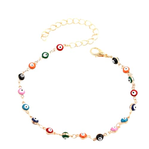 IMIKEYA Buntes Fußkettchen mit Farbigem Tropfen auge Verstellbares Boho Knöchelarmband für Frauen Strand Schmuck Langlebige Fußkette Kreatives Fußanhänger design von IMIKEYA