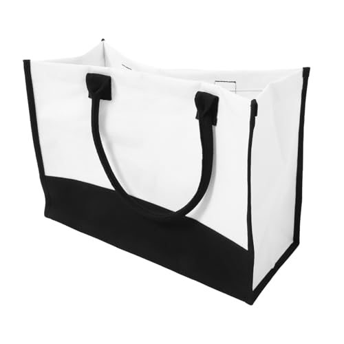 IMIKEYA Canvas Tote Bag Damen Schultertasche Großes Fassungsvermögen Robuste Einkaufstasche Aus Hochwertigem Canvas Material Für Alltag Strand Schule Und Shopping von IMIKEYA