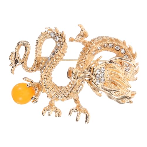 IMIKEYA Chinesische Drachenbrosche Anstecknadel Modisch Dekorative Brosche für Anzug Stola Schal Pullover Unisex Stilvolles Accessoire Geschenkidee von IMIKEYA