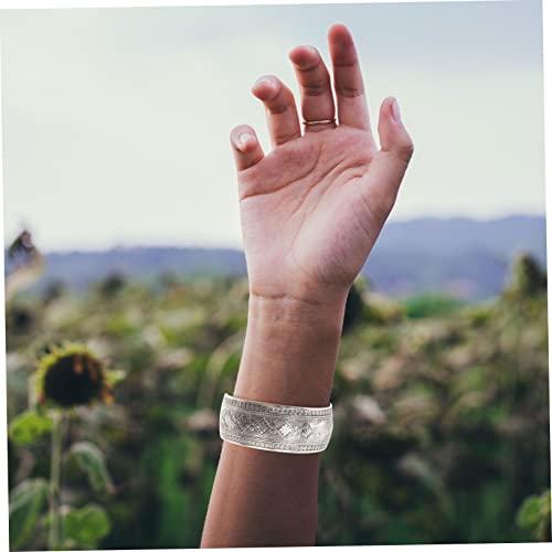 IMIKEYA Chunky Armreif Damen Offenes Design Verstellbar Breiter Vintage Manschettenarmband Schmuck für Alltag Party und Arbeit von IMIKEYA