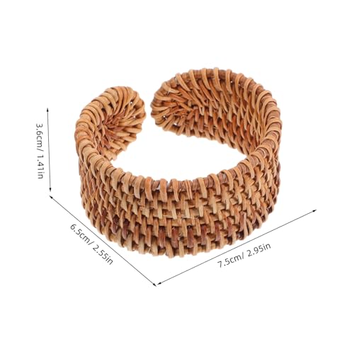 IMIKEYA Chunky Rattan Bangle Geflochtenes Armband Handgefertigt Leichtes Strohwicker Geflecht Ethno Stil Damen Schmuck Festival Accessoire von IMIKEYA
