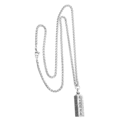 IMIKEYA Container Anhänger Halskette Herren Kupfer Silber Beschichtet Funktionaler Fläschchen Anhänger zum Öffnen Langlebig und Elegant Vielseitig Tragbar für Alltag und Besondere Anlässe von IMIKEYA