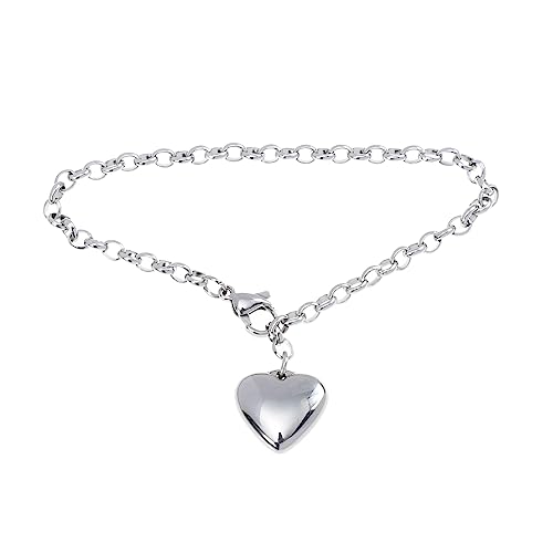 IMIKEYA Damen Armband mit Gravur Herzförmiges Charm Modisches Handgelenk Schmuck Einfaches Design Perfektes für Frauen und Mädchen bei Valentinstag und Geburtstag von IMIKEYA