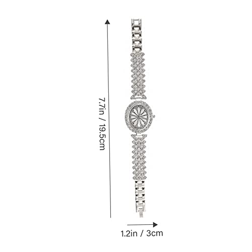 IMIKEYA Damen Armbanduhr Leichtes Design Hautfreundlich mit Funkelnden Strasssteinen Verstellbar für Freizeit und Büro Stilvolle Analoge Damenuhr in Silber Modisches Damenaccessoire von IMIKEYA