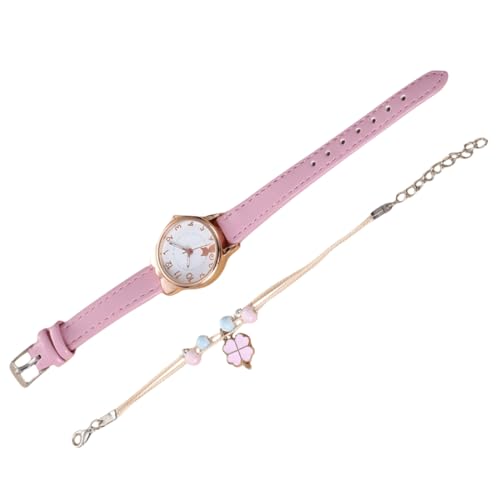 IMIKEYA Damen Armbanduhr mit Katzenmotiv Elegantes Teiliges Quarzuhr und Armband Hautfreundliches PU Filigranes Design Leicht und Langlebig Passend für Alltag und Party von IMIKEYA