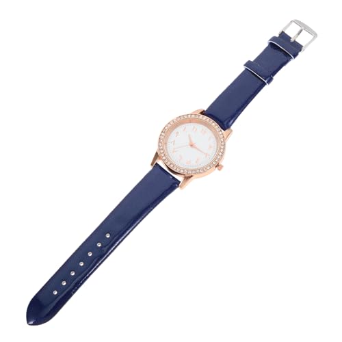 IMIKEYA Damen Armbanduhr mit Verstellbarem Pu Lederband und Funkelnden Dekosteinen Roségoldenes Gehäuse Modische Damenuhr als Zierliches Geschenk Passend zu Alltag und Besonderen Anlässen von IMIKEYA