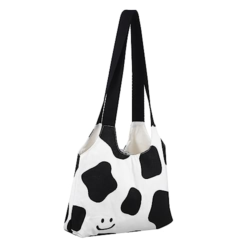 IMIKEYA Damen Canvas Tasche mit Kuh Muster Große Einkaufstasche für Alltag Freizeit Arbeit Praktische Umhängetasche mit Innentasche Wiederverwendbar Stylisch IMIKEYA Damen Canvas Tasche mit Kuh Muster Große Einkaufstasche für Alltag Freizeit Arbeit Praktische Umhängetasche mit Innentasche Wiederverwendbar Stylisch von IMIKEYA