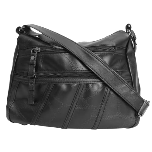 IMIKEYA Damen Crossbody Bag aus Synthetischem Leichte Umhängetasche mit Reißverschlussfächern Schultertasche für Alltag und in Schwarz von IMIKEYA