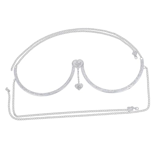 IMIKEYA Damen Körperkette mit Herzanhänger Kristallen Eleganter Körperschmuck für Partys Festivals Besondere Anlässe für Frauen von IMIKEYA