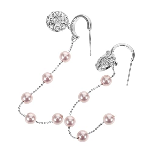 IMIKEYA Perlenohrringe Für Damen Ohrstecker Im Französischen Stil Mit Strasssteinen Perlentropfenohrringe Aus Kunstperlen Stilvolle Ohrringe Für Hochzeit Sommer Strand von IMIKEYA