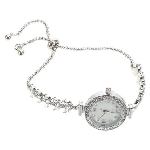IMIKEYA Damen Quarzuhr mit Strasssteinen Silberkette Meerjungfrau Design Stilvolle Armbanduhr für Besondere Anlässe Bequemes Zugband Langlebige Materialien von IMIKEYA