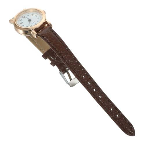 IMIKEYA Damenuhr Digitaluhr Mit Lederarmband Schlichte Tischuhr Für Damen Kleine Stilvolle Uhr in Braun Für Mädchen Und Studentinnen von IMIKEYA