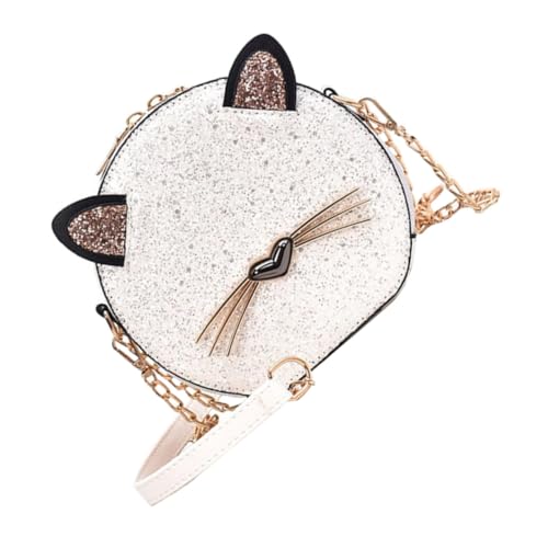 IMIKEYA Damen Umhängetasche Katze Weiß PU Crossbody Bag Schultertasche Modisch Tragbar Alltag von IMIKEYA