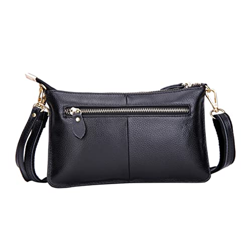 IMIKEYA Damen Umhängetasche im Vintage Stil Schwarze Crossbody Tote Handtasche Rindsleder für Frauen Stilvolles und Funktionales Design mit Großem Stauraum IMIKEYA Damen Umhängetasche im Vintage Stil Schwarze Crossbody Tote Handtasche Rindsleder für Frauen Stilvolles und Funktionales Design mit Großem Stauraum von IMIKEYA