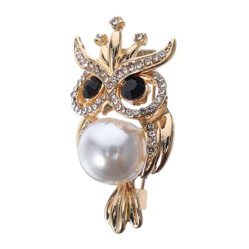 IMIKEYA Damenbrosche mit Perlen Eule Dekorativer Legierungs Anstecker Vielseitiger Tier Schmuck für Pullover Kleider Mäntel Party und Hochzeitsaccessoire Modisches für von IMIKEYA
