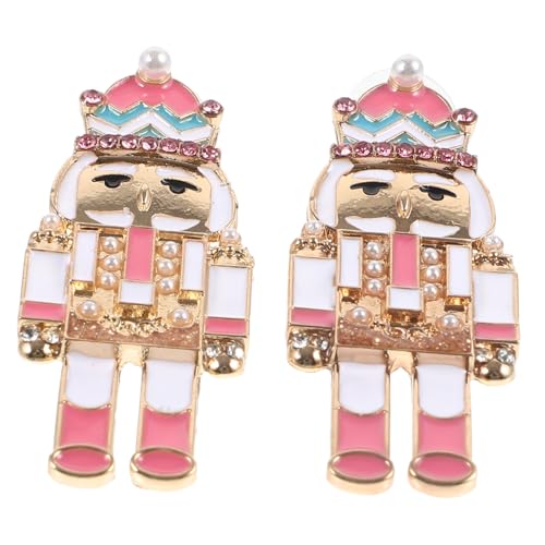 IMIKEYA Dangle Ohrringe für Frauen Funkelnde Nutcracker Ohrhänger aus Zinklegierung Verschleißfest Festlicher Schmuck für Weihnachten Auffällige Statement Ohrringe in von IMIKEYA