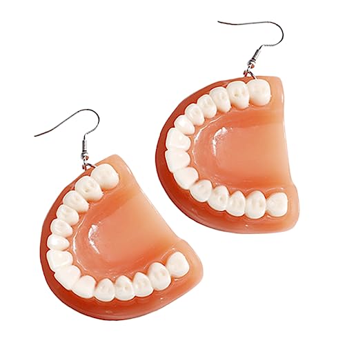 IMIKEYA Dangle Teeth Earrings Lustige Fake Zähne Ohrhänger Kreativer Modeschmuck für Damen Alltag von IMIKEYA