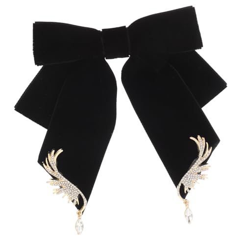 IMIKEYA Designer Samt Brosche Schleife mit Flügeln Retro Anstecknadel für Damen Große Fliege Vielseitige Brosche für Kleid und Mantel Weiches Langlebiges Material von IMIKEYA