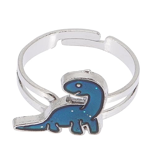 IMIKEYA Stimmungsring Dinosaurier für Kinder Farbwechselring Zinklegierung Verstellbarer Schmuck für Mädchen und Frauen Temperaturempfindlicher Ring Lustiger Kinderschmuck von IMIKEYA