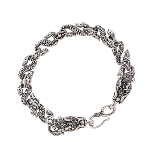 IMIKEYA Drachenarmband Herrenarmband Metall Geflochtenes Bettelarmband mit Drachenmotiv Modisches Schmuckstück für Männer für Besondere Anlässe von IMIKEYA
