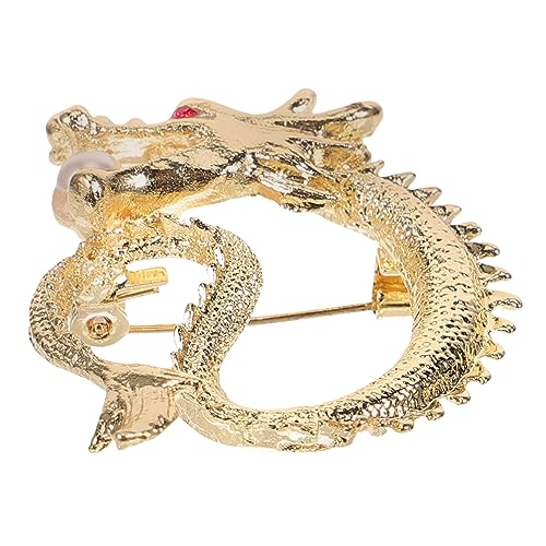 IMIKEYA Drachenbrosche für Frauen Vintage Stil Dekorative Anstecknadel im Klassischen Chinesischen Design Geeignet für Kleidung Taschen Jacken für Besondere Anlässe von IMIKEYA