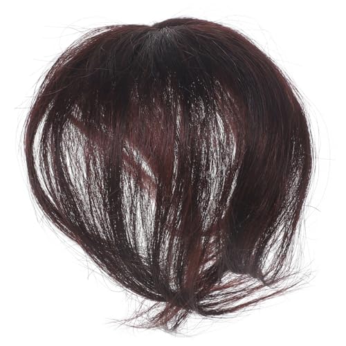 IMIKEYA Echthaar Haarteil für Damen Unsichtbares Clip Haarstück zur Abdeckung von Grauem Haar Haarvolumen Topper Tiefbraun für Besondere Anlässe von IMIKEYA