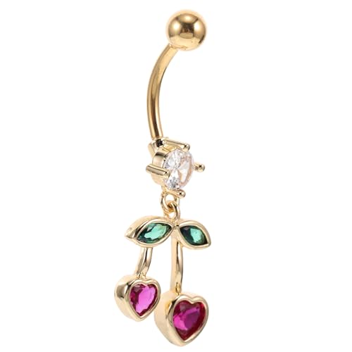 IMIKEYA Edelstahl Bauchnabelring mit Herz Design Hautfreundlich Verschleißfest Modischer Körperschmuck für Damen Kleines Nabelpiercing Vielseitig Kombinierbar Langlebig von IMIKEYA