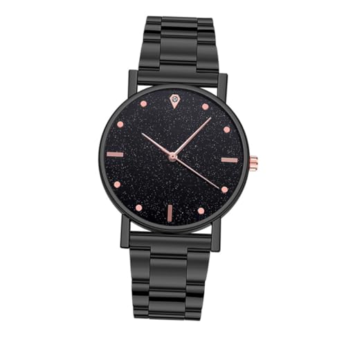 IMIKEYA Edelstahl Damenuhr mit Elegantem Sternenhimmel Design Modische Quartz Armbanduhr für Damen Leichtes Business und Freizeitaccessoire Stilvoll und Angenehm Täglich Tragbar von IMIKEYA
