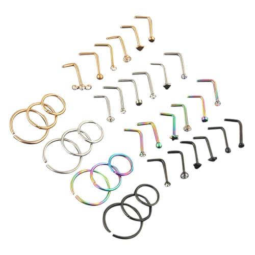 IMIKEYA Edelstahl Nasenringe Teilig Rostbeständig Hautfreundlich Modische Nasenpiercing Schmuck für Damen und Mädchen Schmerzfrei Tragbar für Besondere Anlässe von IMIKEYA